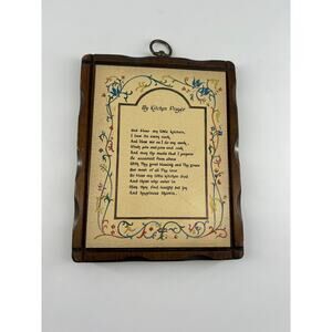 Vintage "My Kitchen Prayer" 90s Cottagecore Jerry Schultz Co Plaque Decor